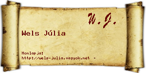 Wels Júlia névjegykártya